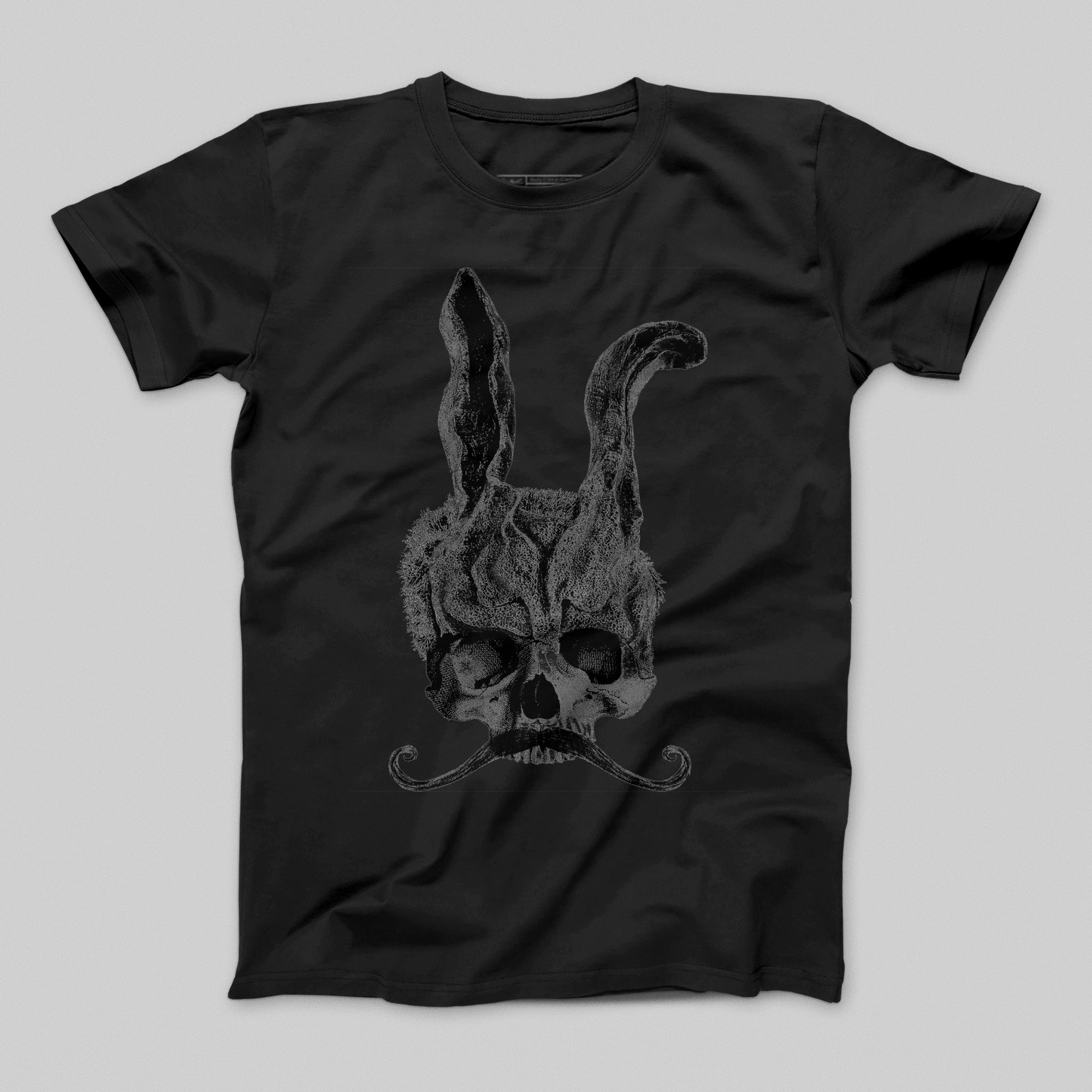 Creepy Bunny Skull Graphic Black Tee T-shirt