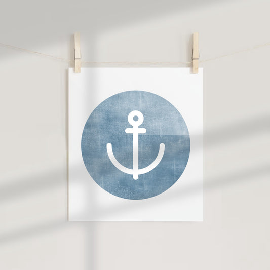 Vintage Nautical Anchor Print Wall Decor Poster