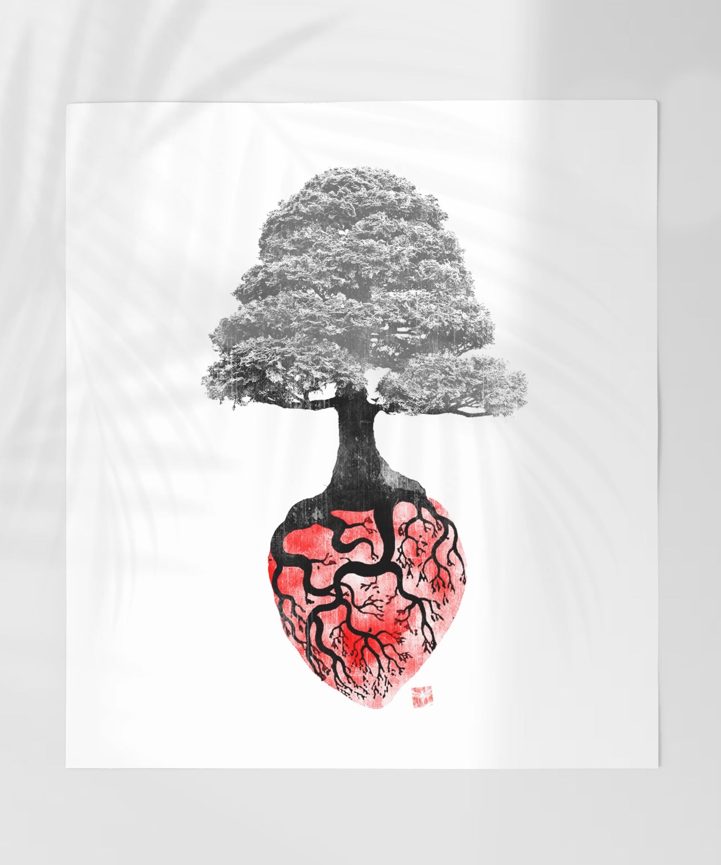 Heart Shaped Tree with Branch Roots Art Print