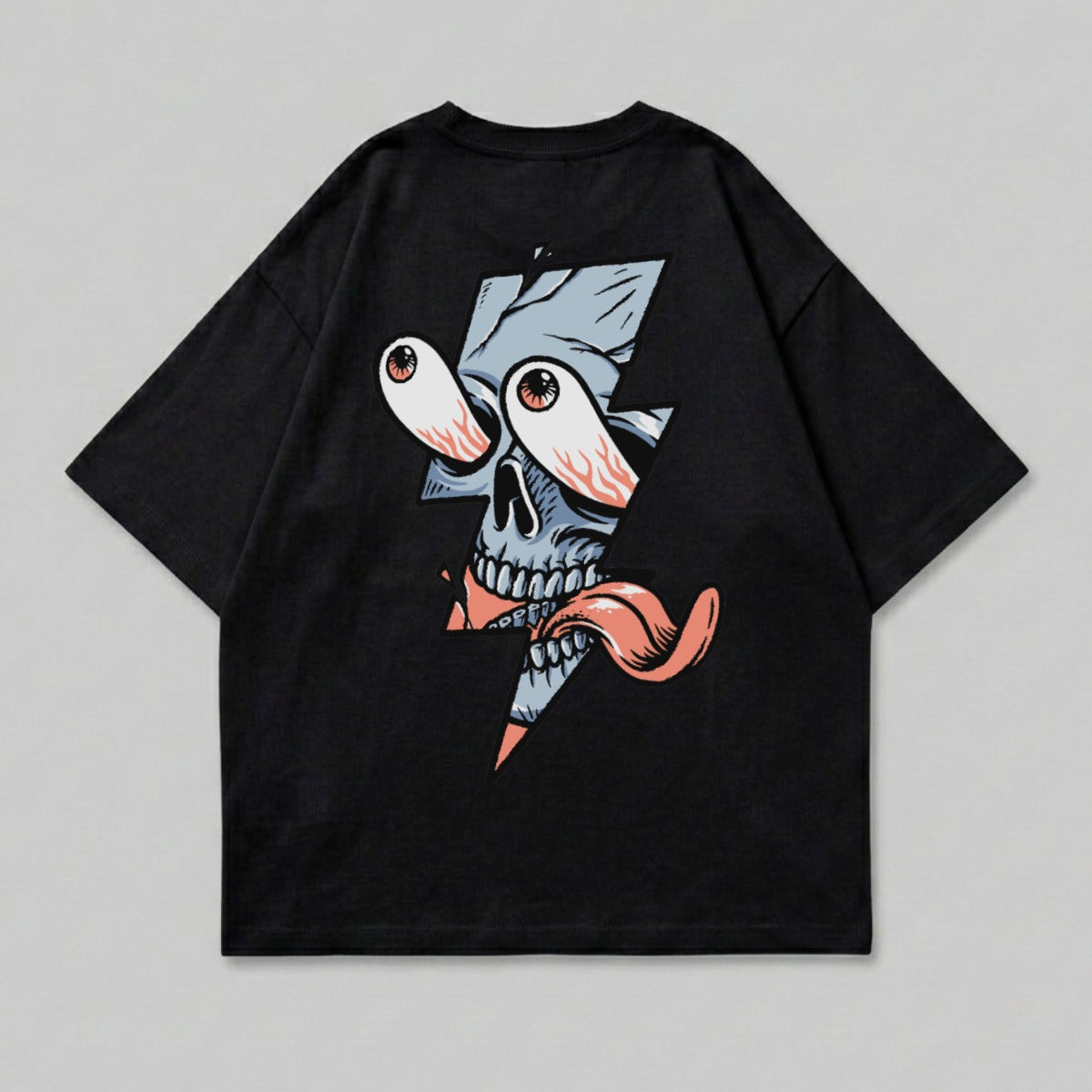 Black Lightning Skull Eyeballs Tongue Graphic product type
Skull, Lightning, Eyeballs, Tongue, Graphic Tee, Black Shirt, Streetwear, Oversized, Edgy, Cartoon Skull, Unique Design, Spooky, Alternative, Monster Eyes, Thunder Bolt, Dark Aesthetic, Illustrated, Novelty Shirt, Creepy Fun, Pop Art