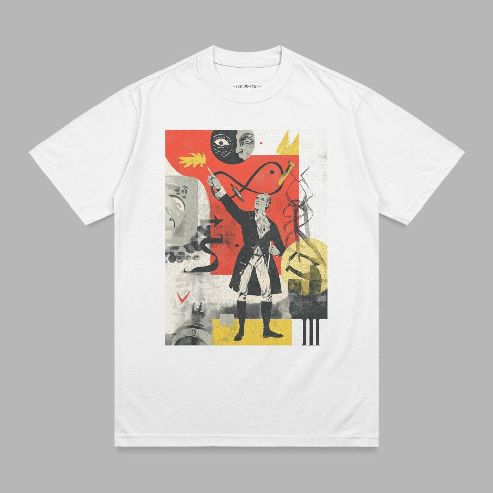 Retro Scientist Abstract Collage Graphic Art Piece product type