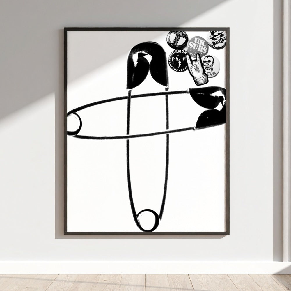 Abstract Minimalist Safety Pin Wall Art Product
