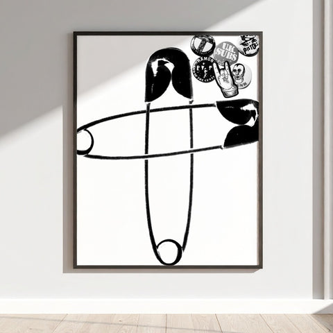 Abstract Minimalist Safety Pin Wall Art Product