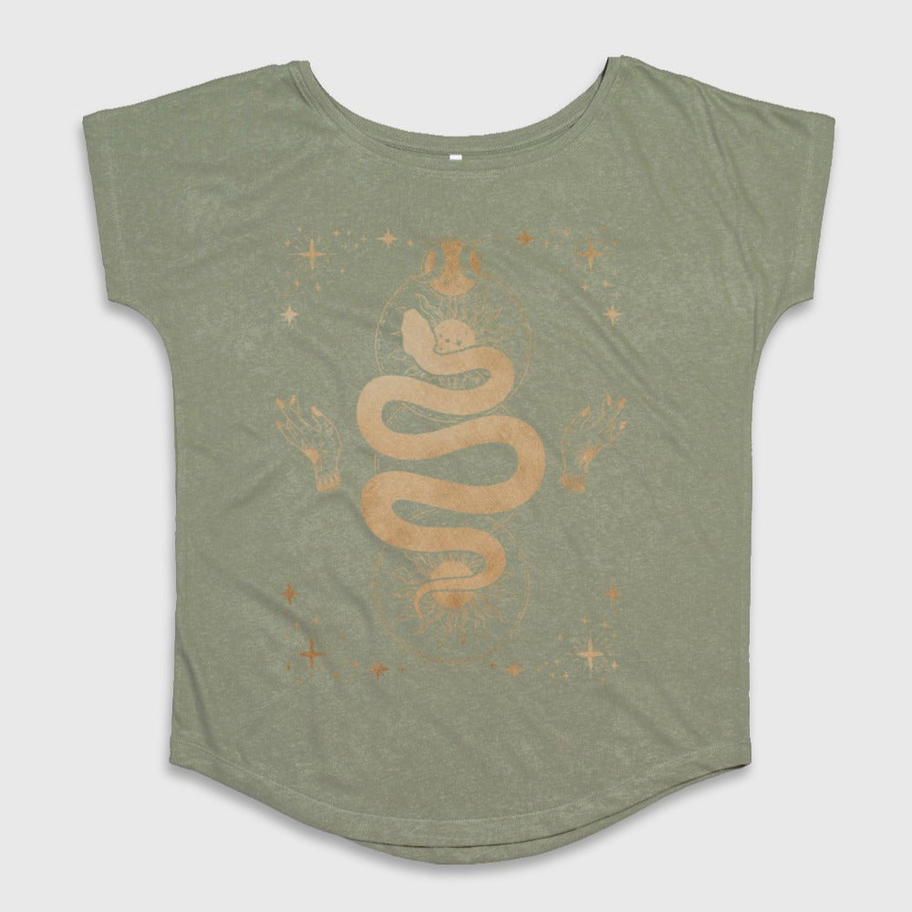 Serpent and Stars Graphic Loose Fit T-Shirt