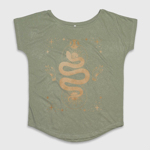 Serpent and Stars Graphic Loose Fit T-Shirt