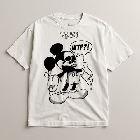 WTF Skeleton Mickey Graphic Unisex T-Shirt