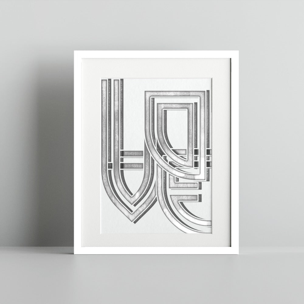 Modern Abstract Love Typography Frameless Print Decor