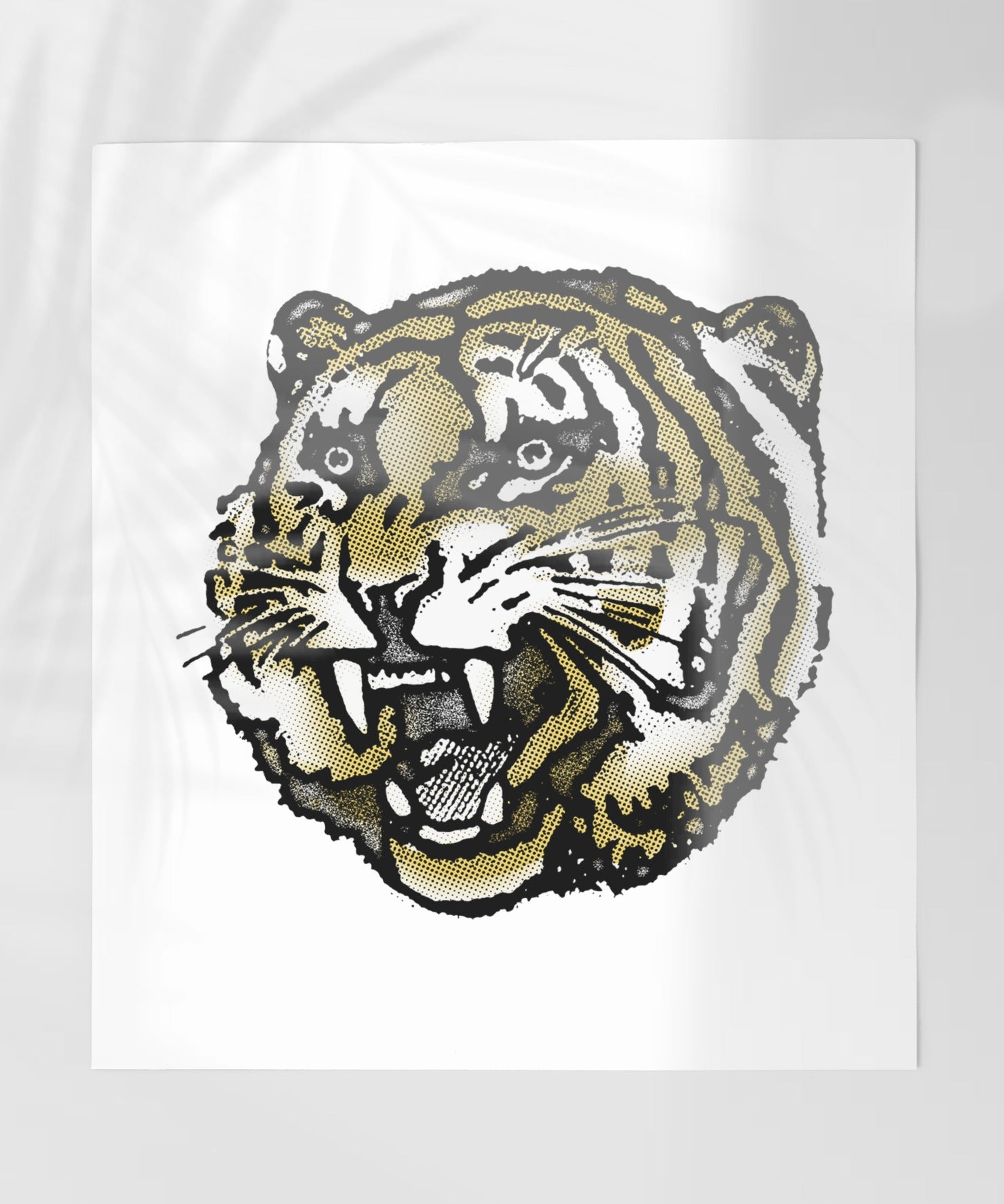 Roaring Tiger Face Illustration Wall Art Poster