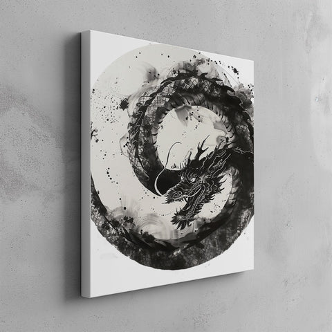 Quadro canvas moon-dragon