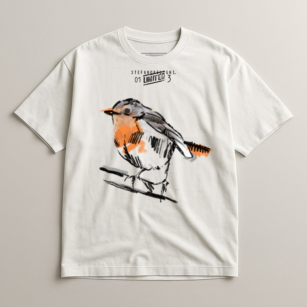 Artistic Illustrated Bird Design Limited Edition Shirt