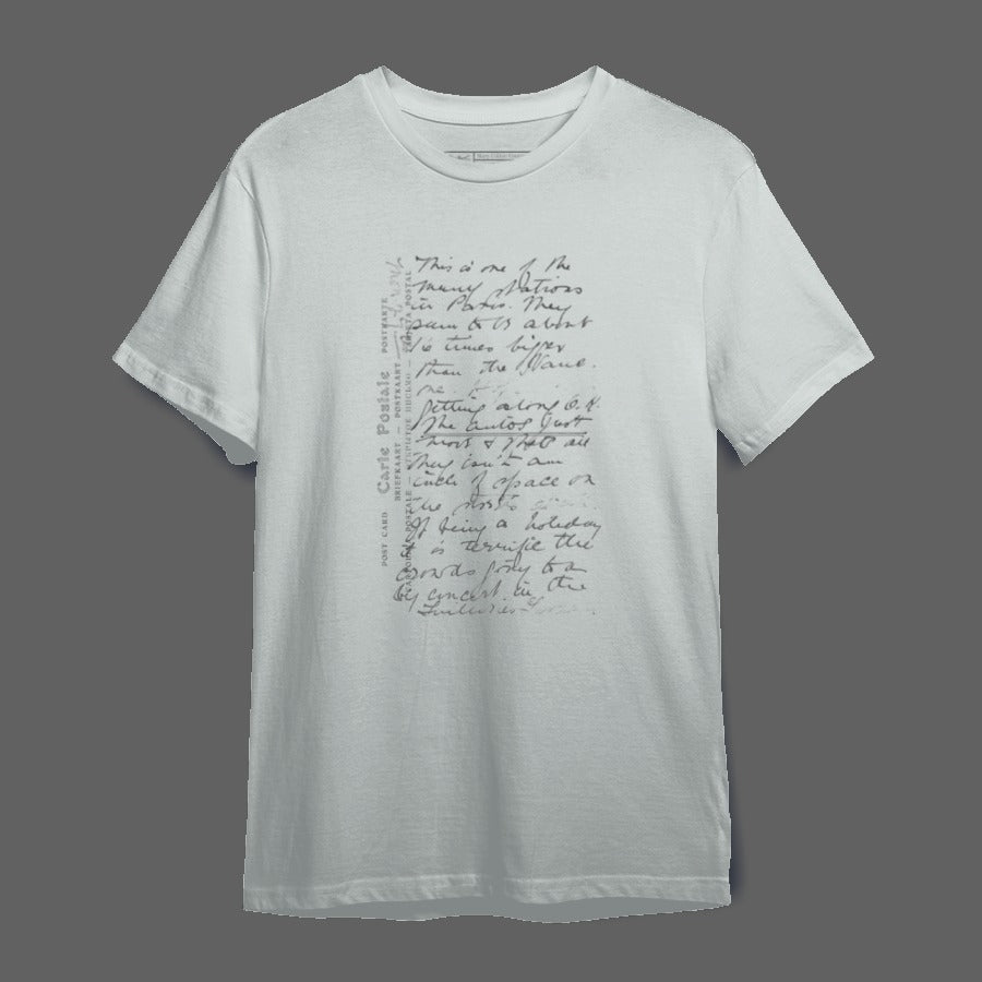 Handwritten Design Graphic Tee Shirt Fashionable Apparel