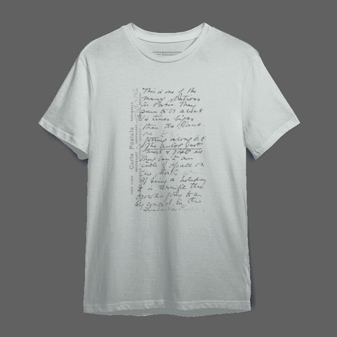 Handwritten Design Graphic Tee Shirt Fashionable Apparel