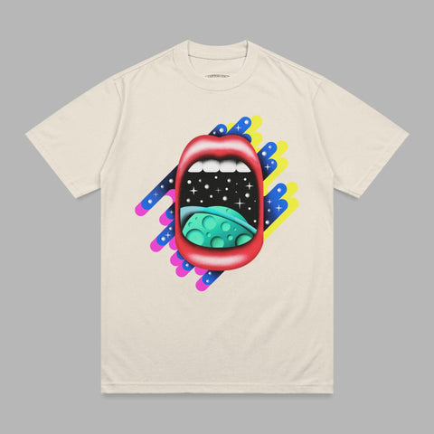 Cosmic Mouth Design Stars Moon Abstract Art product type