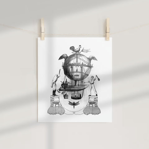 Surreal Mechanical Fantasy Steampunk Art Print