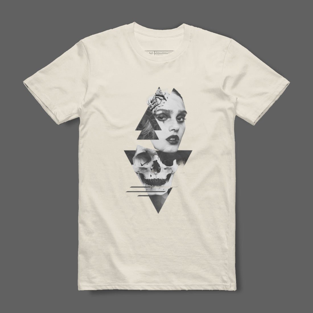 Artistic Skull and Face Graphic Design T-Shirt