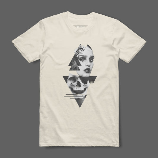 Artistic Skull and Face Graphic Design T-Shirt