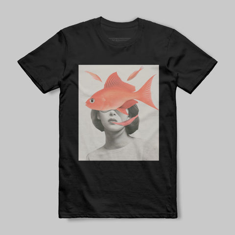 Unique Artistic Goldfish on Human Surreal Design Shirt