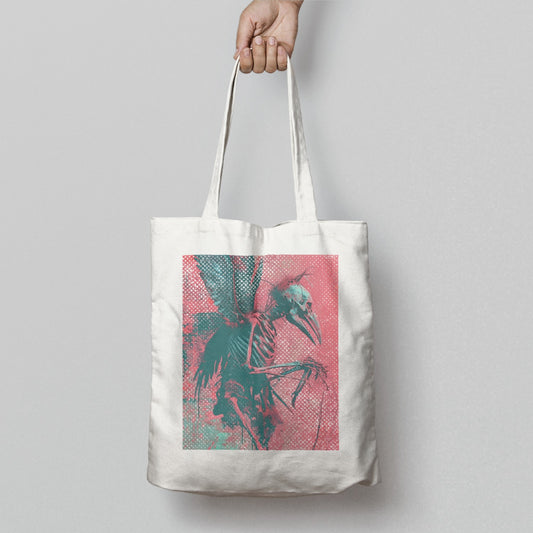 Vintage Skeleton Bird Art Print Tote Bag Product