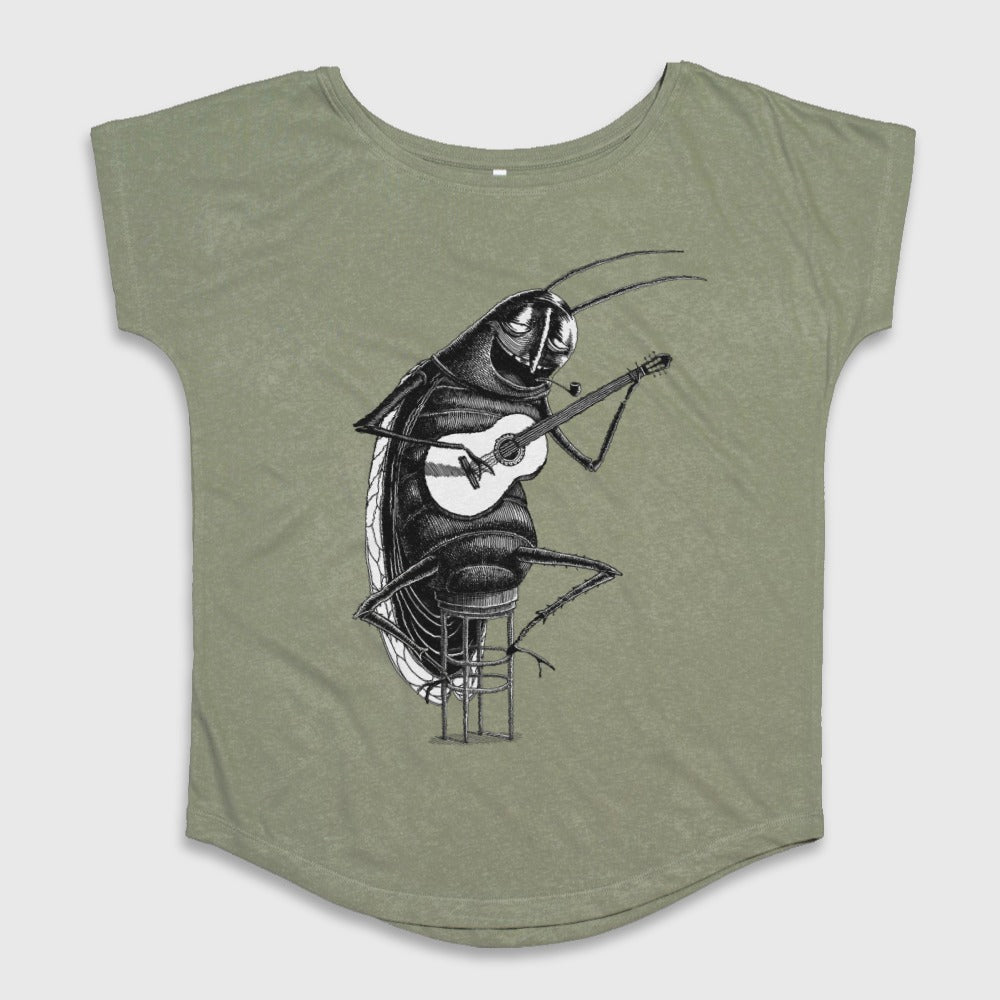 Singing Insect with Guitar Illustration T-Shirt