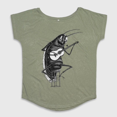 Singing Insect with Guitar Illustration T-Shirt
