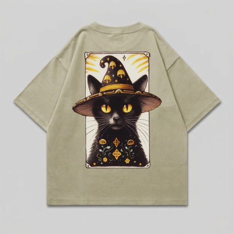 Mystical Black Cat Mushroom Hat Tarot Style product type