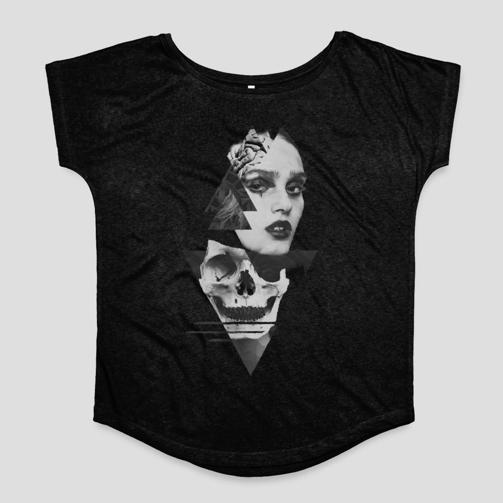 Gothic Art Woman Skull Graphic T-shirt