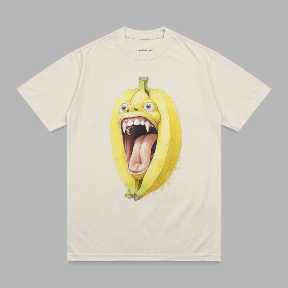 Scary banana monster fangs tongue quirky creature product type