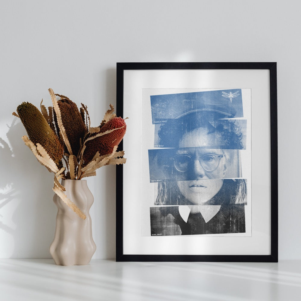 Vintage-Inspired Fragmented Portrait Art print product