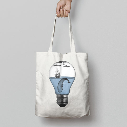 Creative Nautical Light Bulb Design Tote Bag