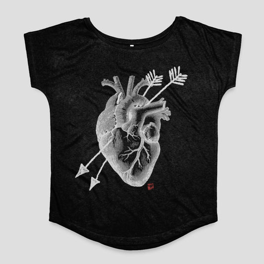 Anatomical Heart with Arrows Graphic T-Shirt