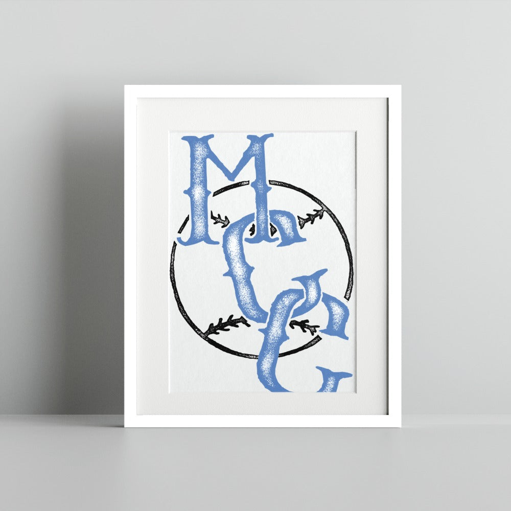 Ornate Abstract Letter Design Art Print for Home Decor