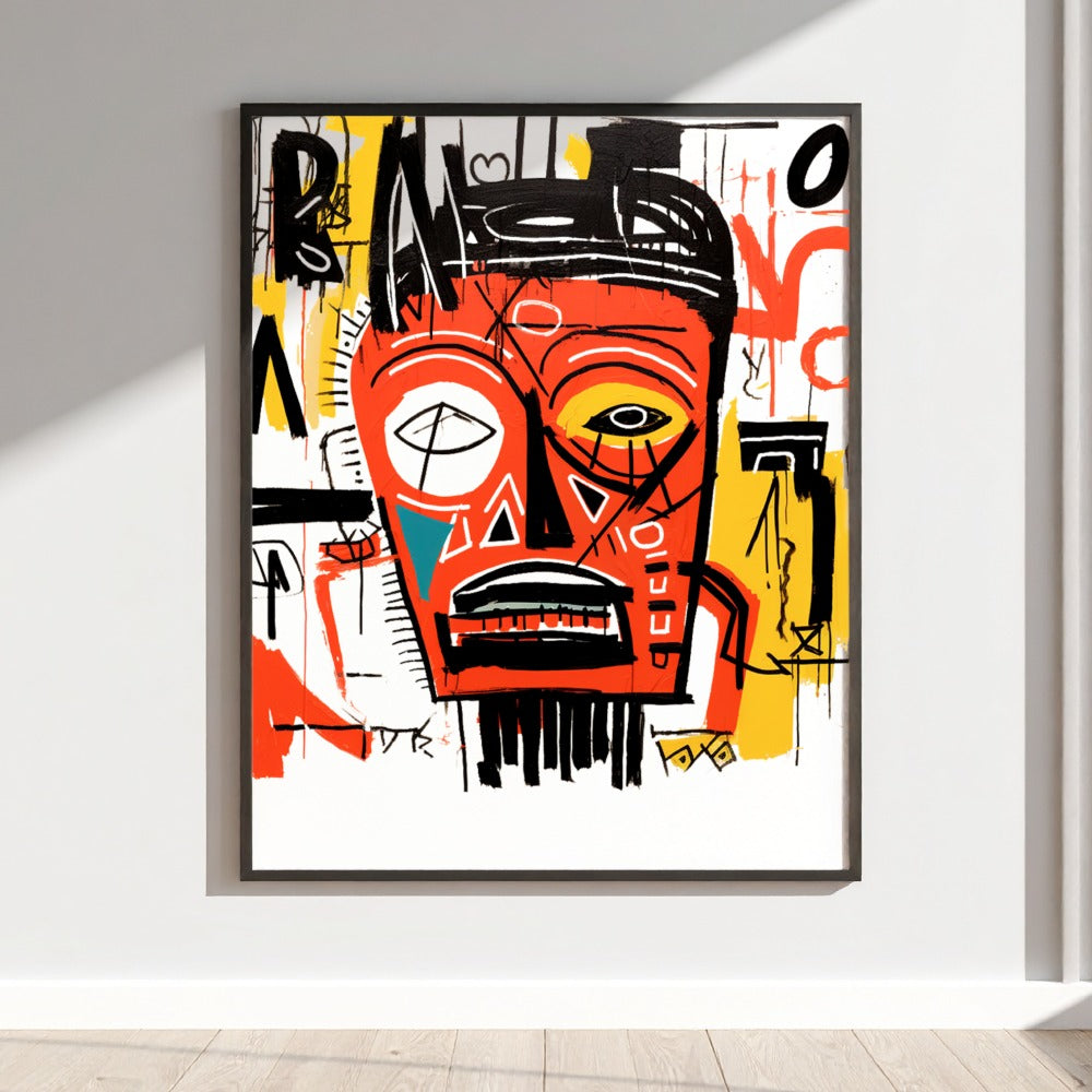 Abstract Colorful Tribal Face Art Wall Decor Painting