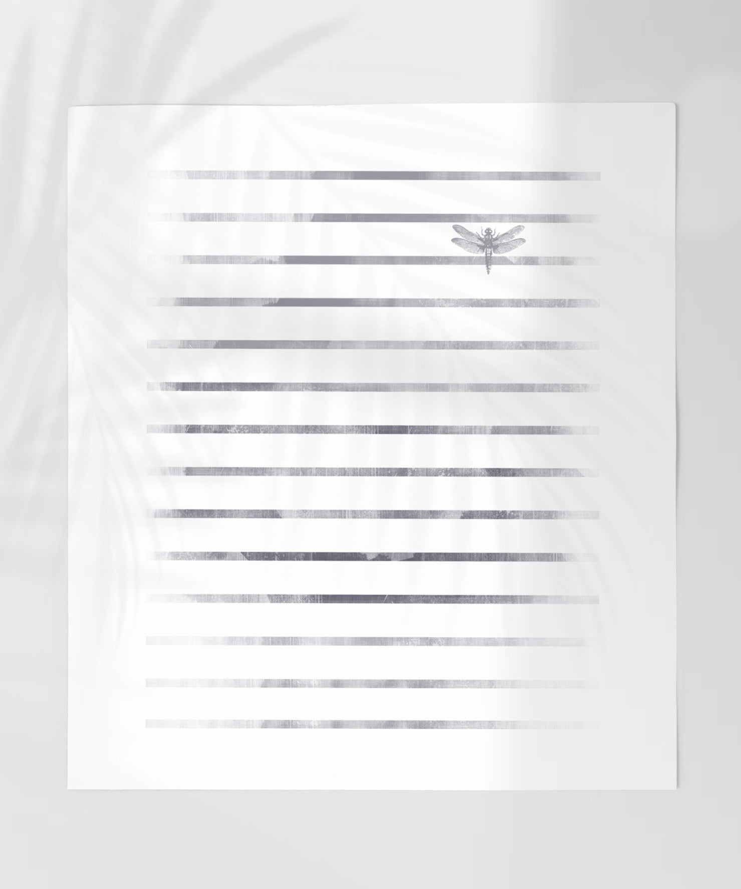 Elegant Minimalist Dragonfly Striped Art Print Product