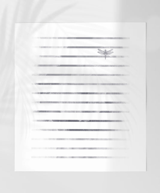 Elegant Minimalist Dragonfly Striped Art Print Product