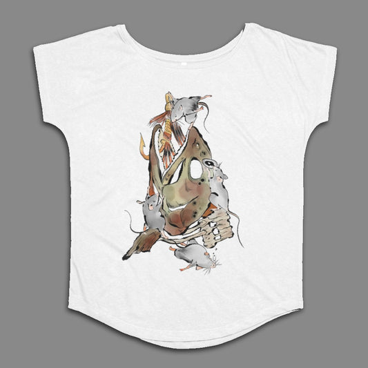 Unique Artistic Fish and Mice Graphic Shirt