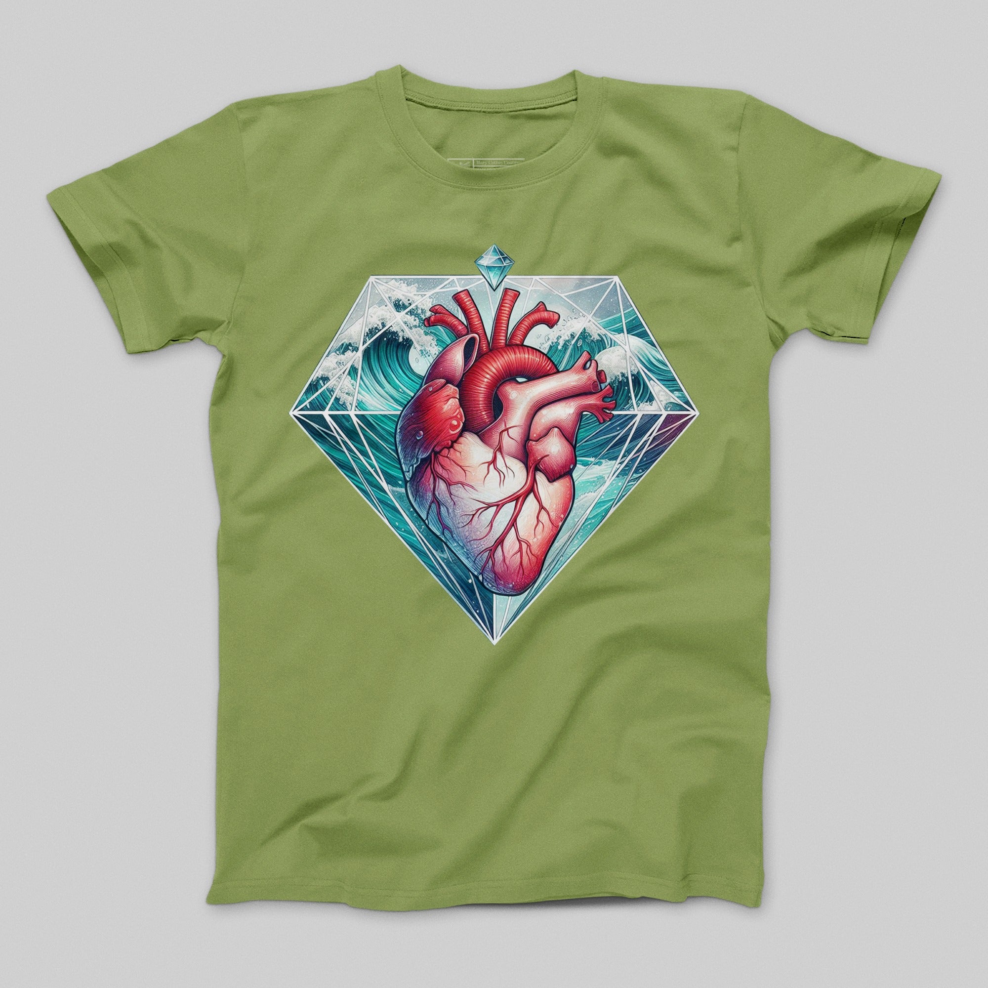Anatomical Heart and Diamond Design T-Shirt