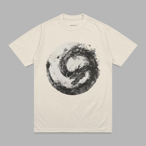 Black White Dragon Circular Design Splatter product type