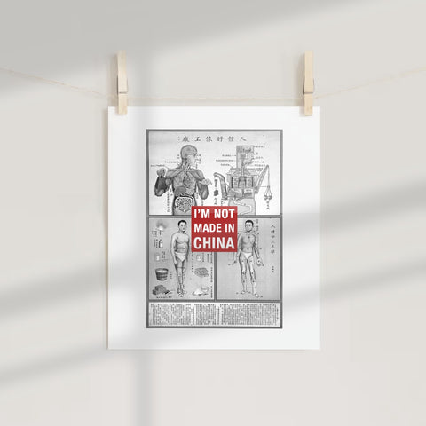 I'm Not Made In China Anatomical Poster Print