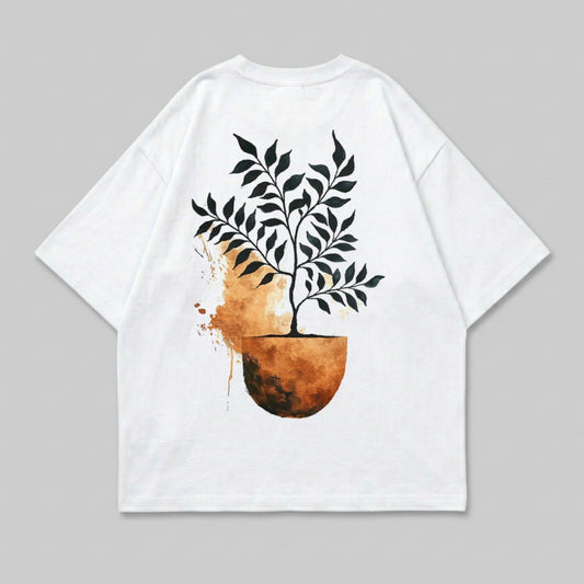Artistic Botanical Tree Pot Black Leaves Design White product type
tree design, botanical print, nature graphic, watercolor art, abstract plant, pot tree image, black leaves, earth tones, artistic design, minimalist plant, graphic tee, white shirt, unique design, outdoor theme, trendy print, modern art, plant lover, garden style, simple design, back print