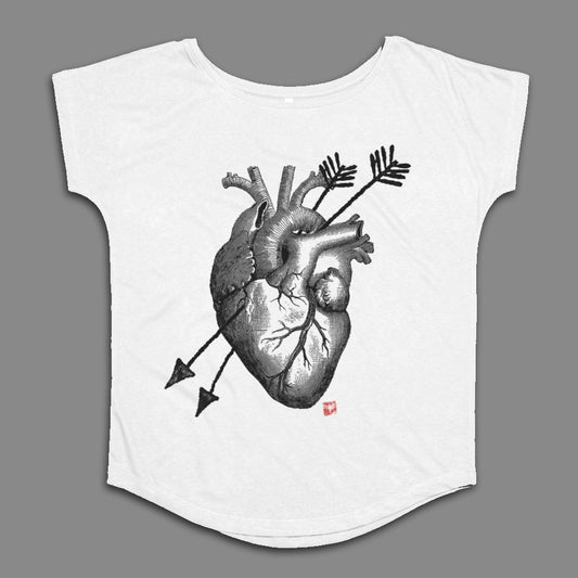 Anatomical Heart with Arrows Graphic T-Shirt