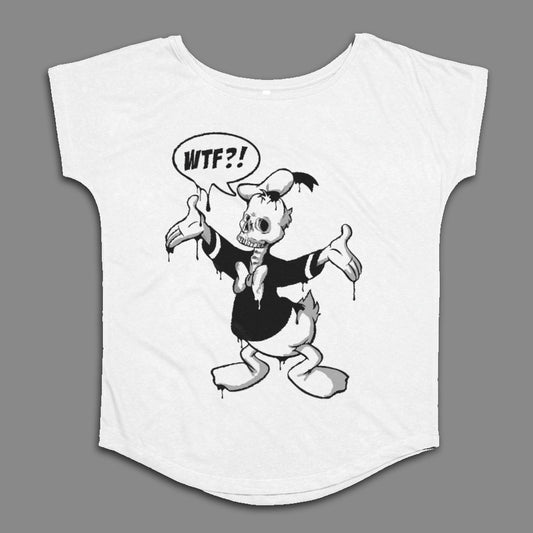 WTF Cartoon Character Skeleton Graphic T-shirt
