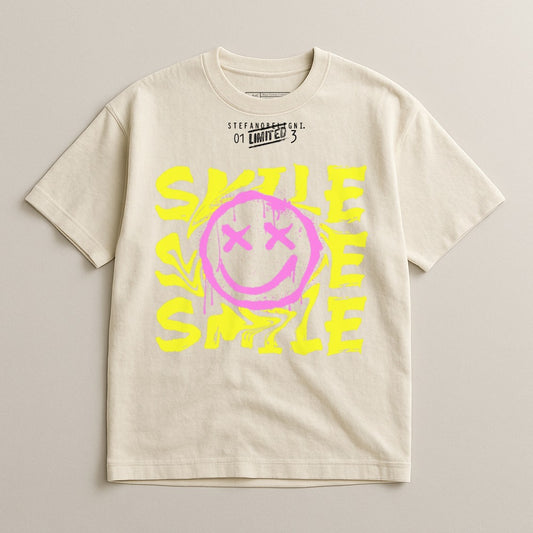 Smile Face Graphic Tee Fashion Statement Tee