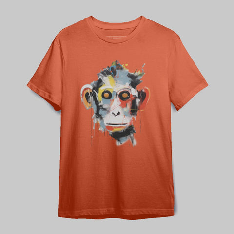 Abstract Monkey Face Colorful Graphic T-shirt Design