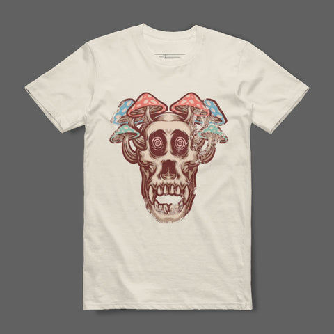 Psychedelic Skull with Mushrooms Graphic Shirt