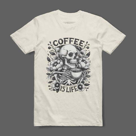 Coffee Is Life Skeleton Graphic T-Shirt Product