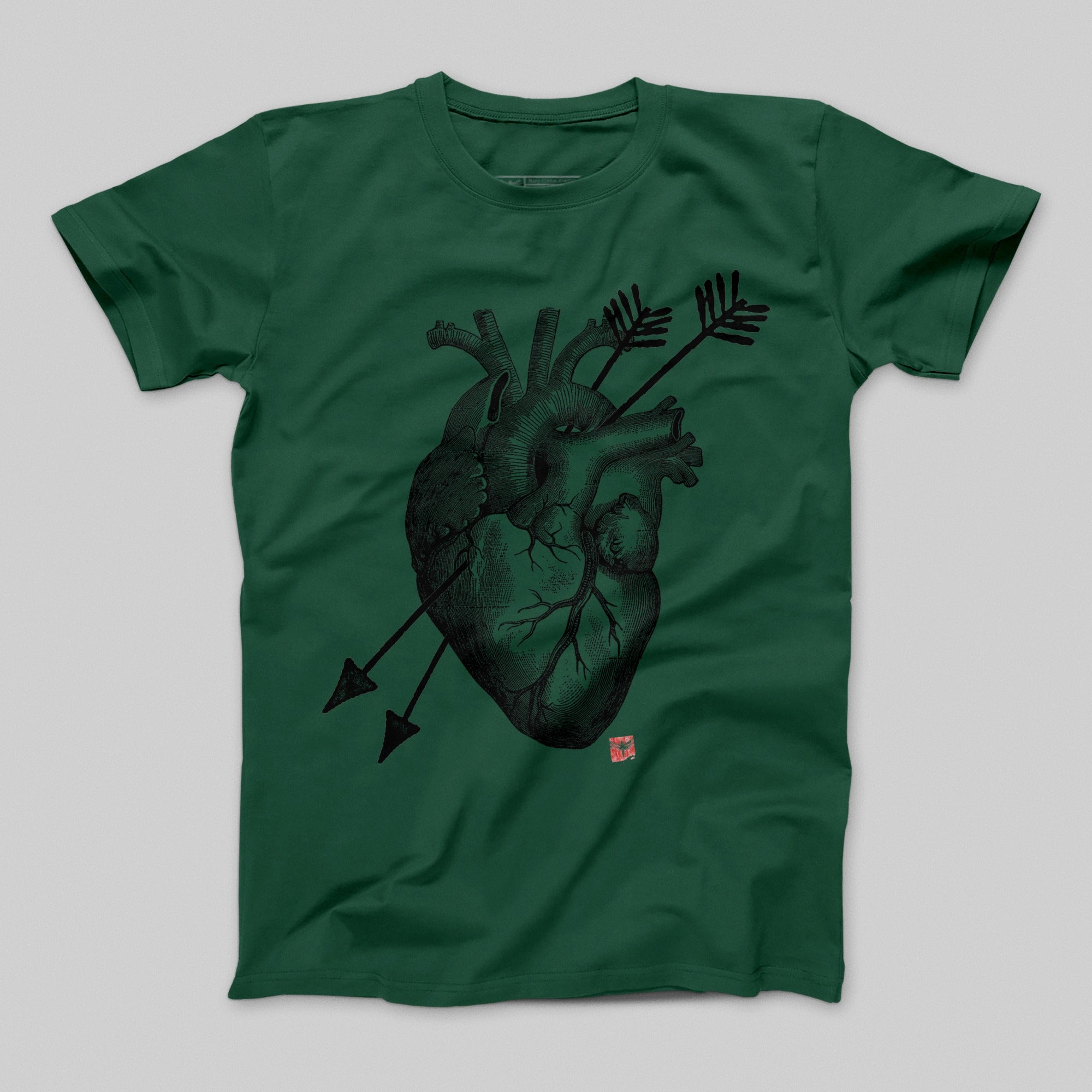 Anatomical Heart with Arrow Graphic Illustration T-shirt