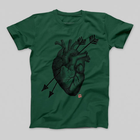 Anatomical Heart with Arrow Graphic Illustration T-shirt