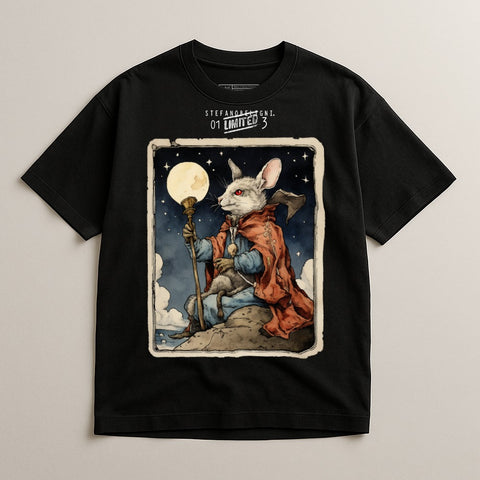 Mystic Rabbit Moonlight Wanderer Art T-shirt