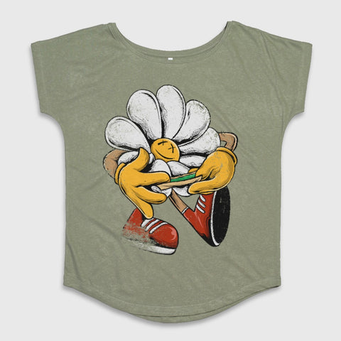 Playful Cartoon Flower with Sneakers T-shirt