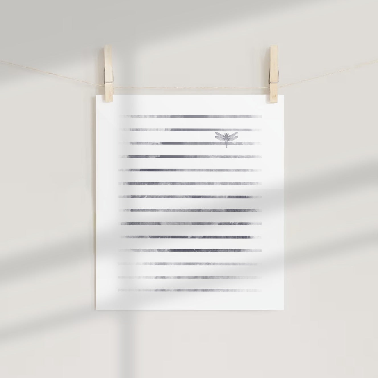 Striped Dragonfly Artwork Print for Modern Decor